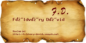 Földváry Dávid névjegykártya