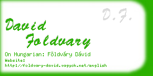 david foldvary business card